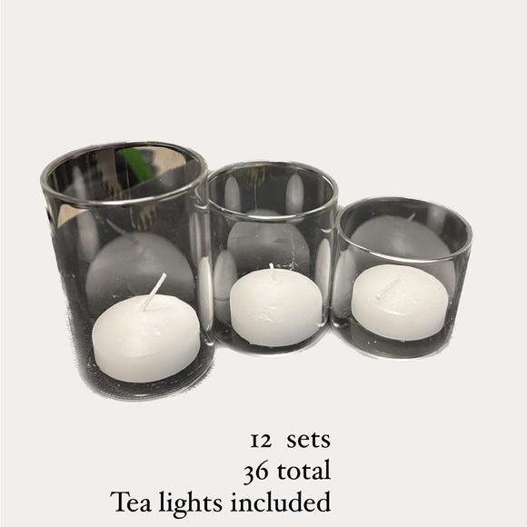Tea light candle holders with tea lights - Picture 1 of 2